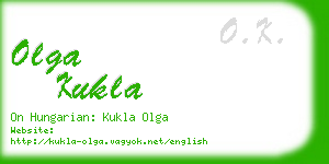 olga kukla business card